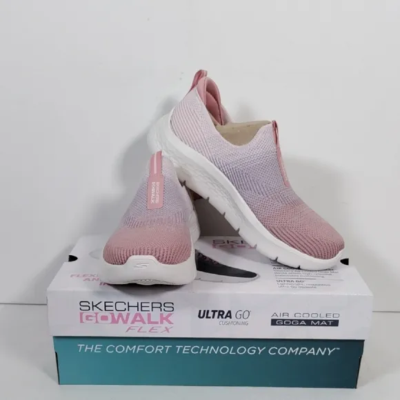 04400 Skechers Go Walk Flex Pink &amp; Lavender (Cali Sunset Mauve) Sneakers 7.5 NIB