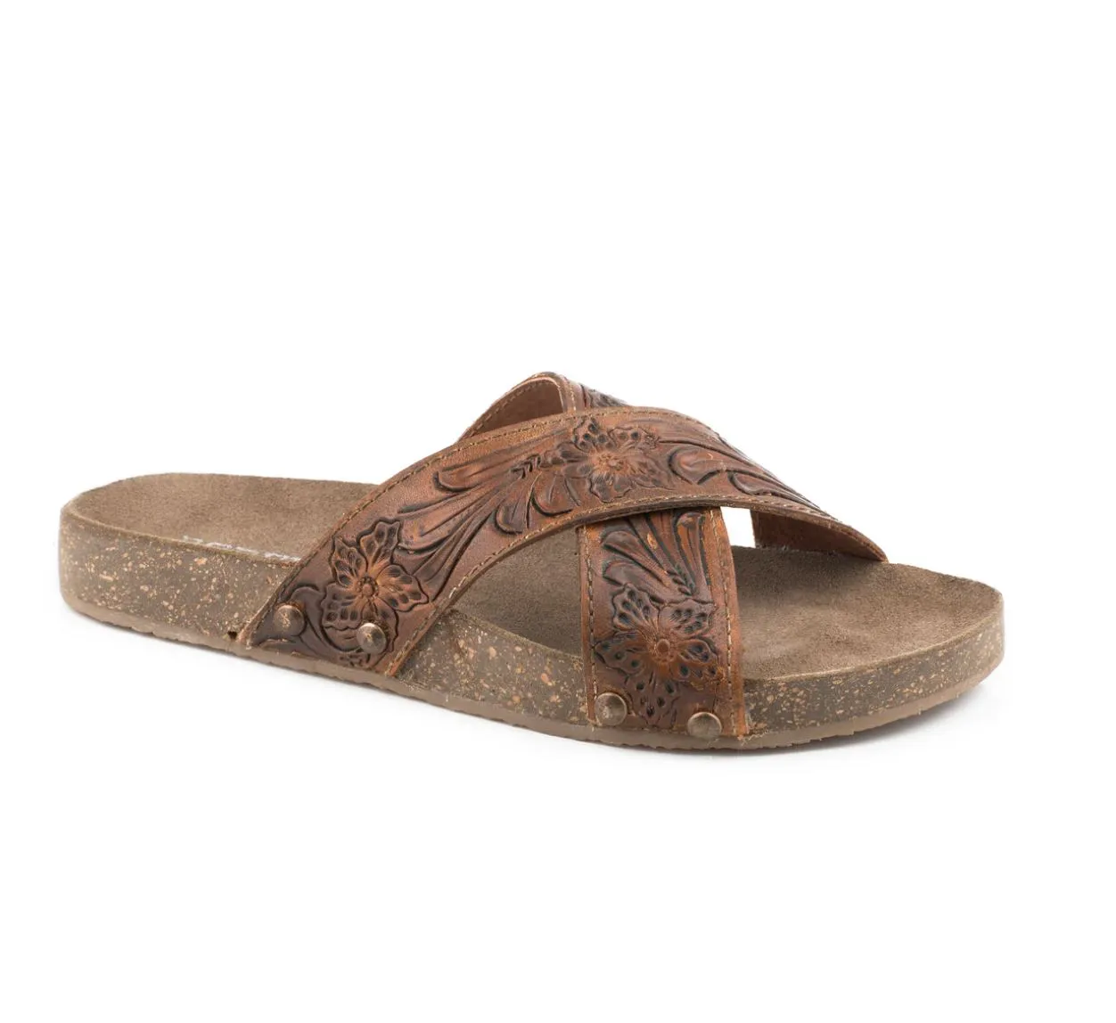 09-021-0607-2892BR Roper Women's Delaney Tooled Leather Tan