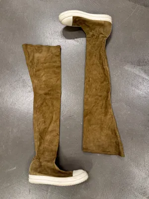 2010s Rick Owens high sock knee suede sneakers