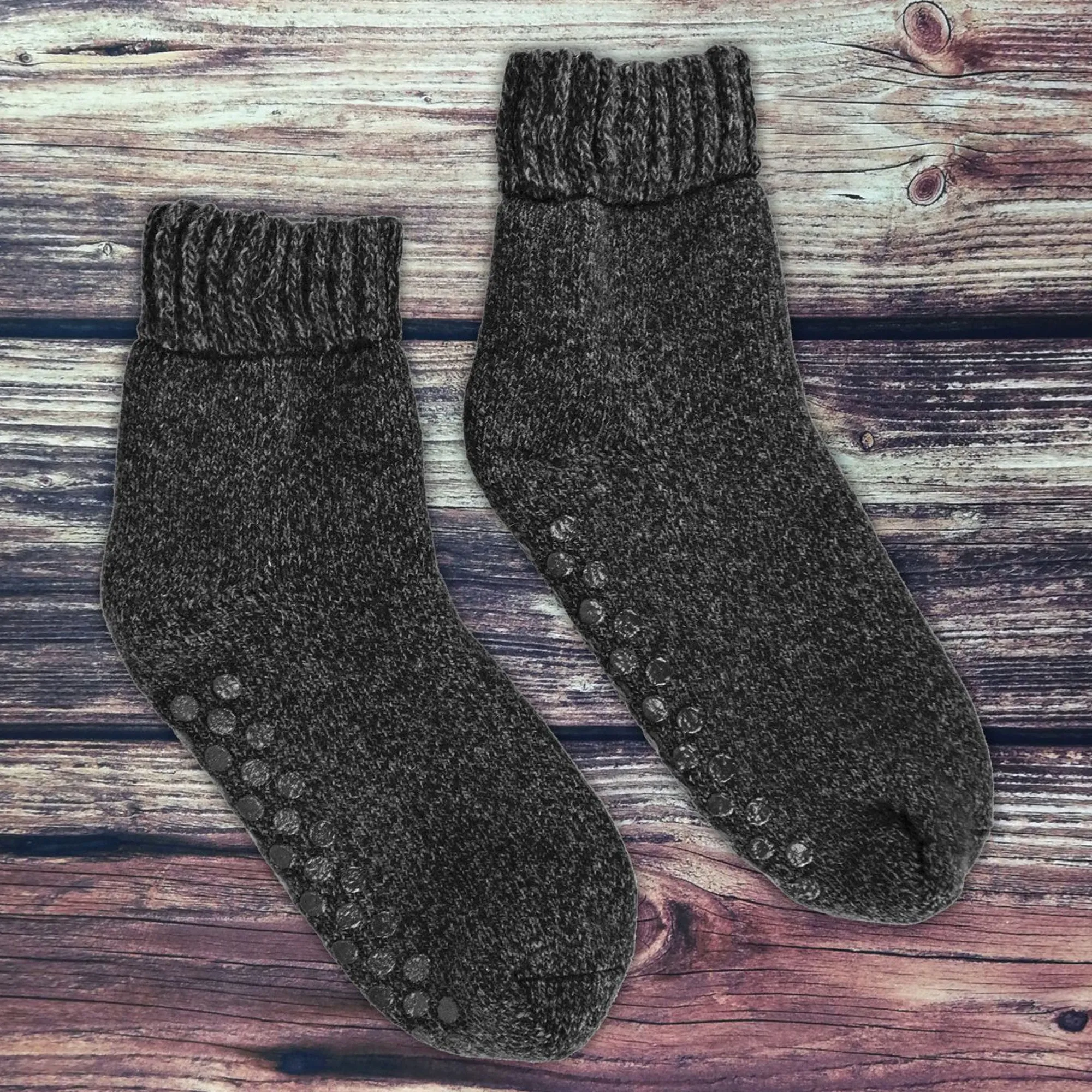 4 Pack Mens Warm Merino Wool Slipper Socks for Indoors