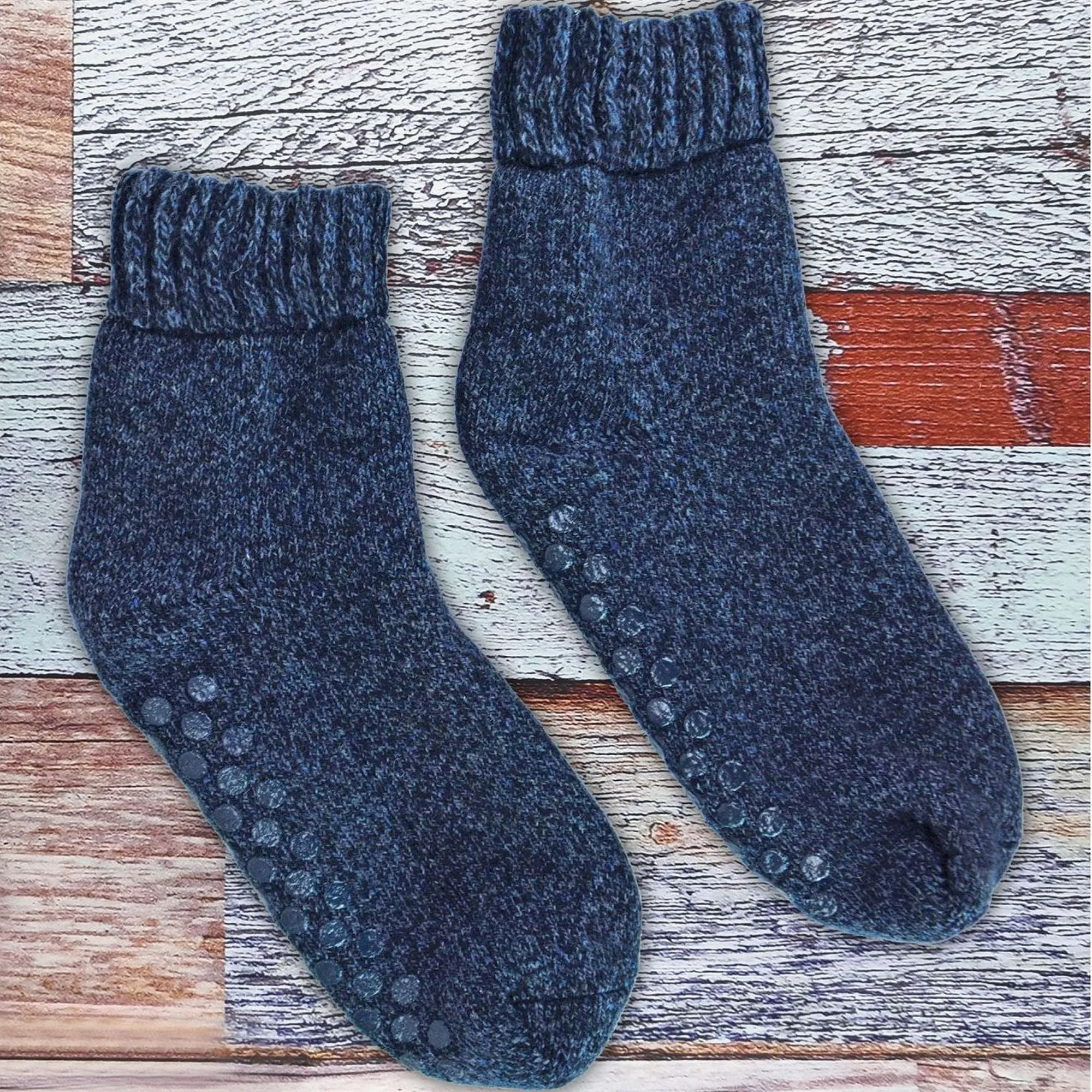 4 Pack Mens Warm Merino Wool Slipper Socks for Indoors