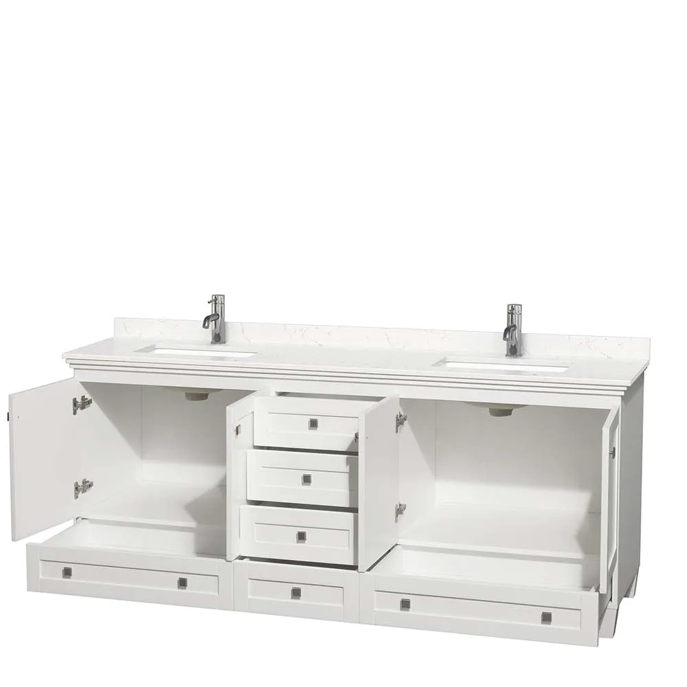 Acclaim 80 Inch Double Bathroom Vanity in White