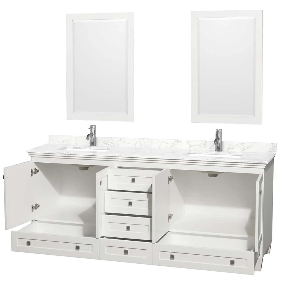 Acclaim 80 Inch Double Bathroom Vanity in White