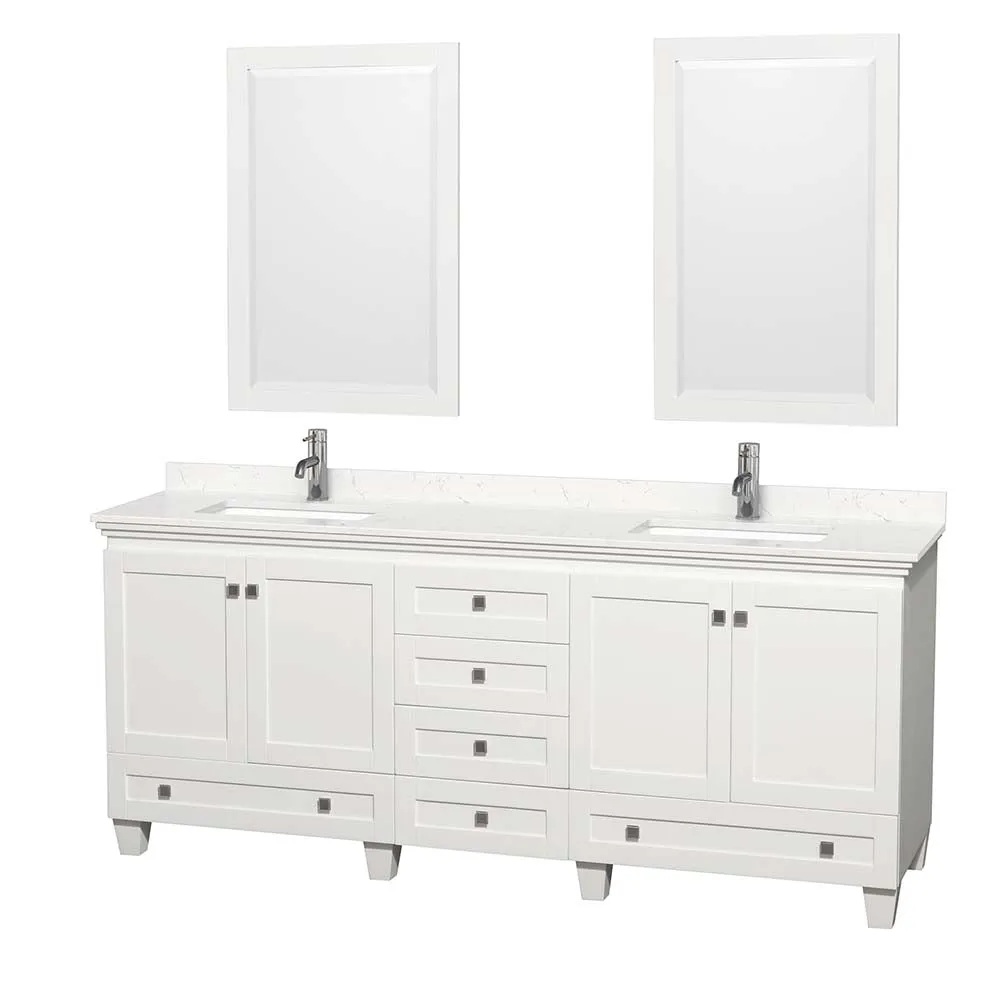 Acclaim 80 Inch Double Bathroom Vanity in White