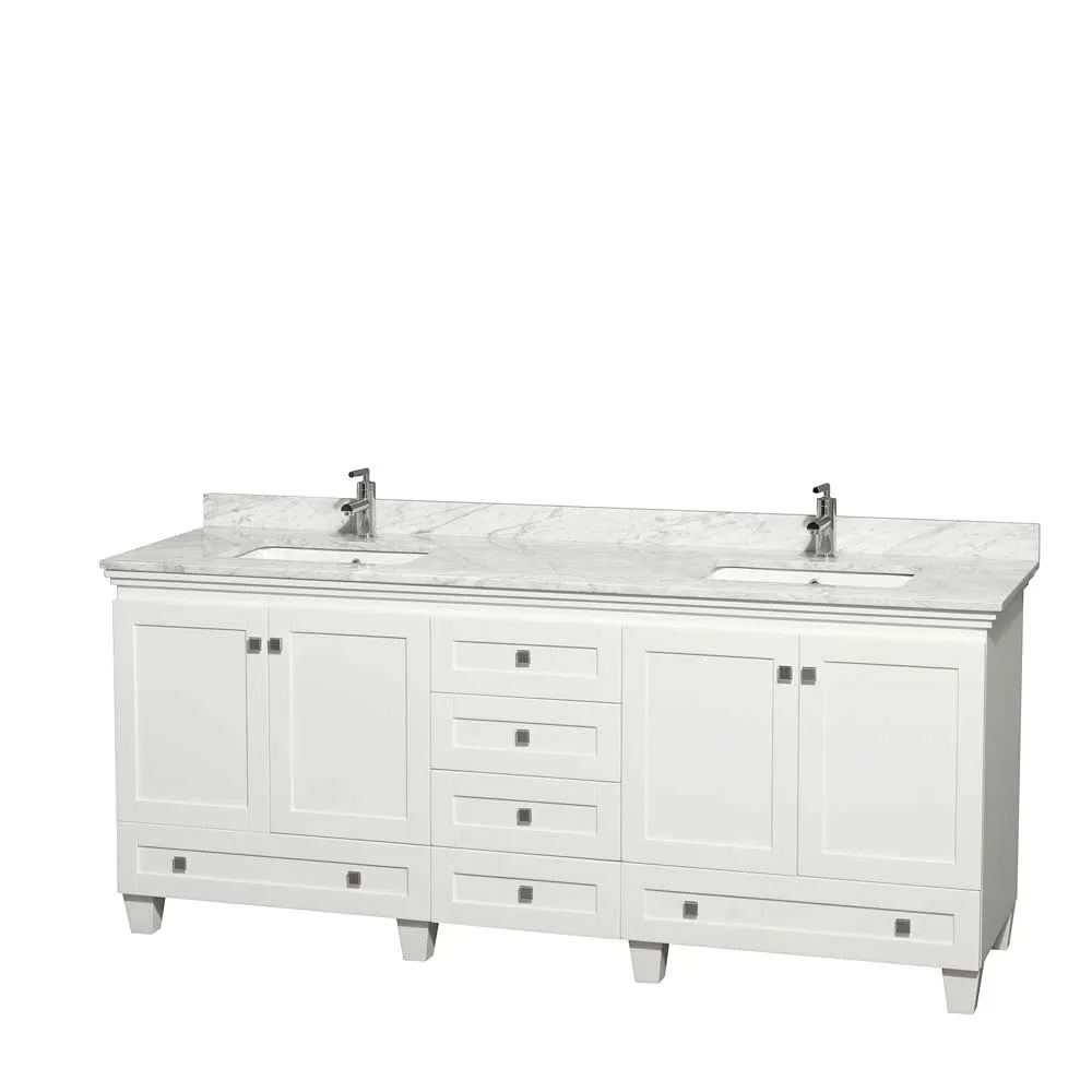 Acclaim 80 Inch Double Bathroom Vanity in White