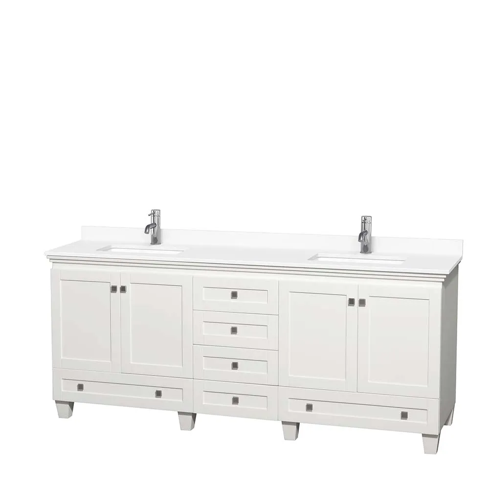 Acclaim 80 Inch Double Bathroom Vanity in White