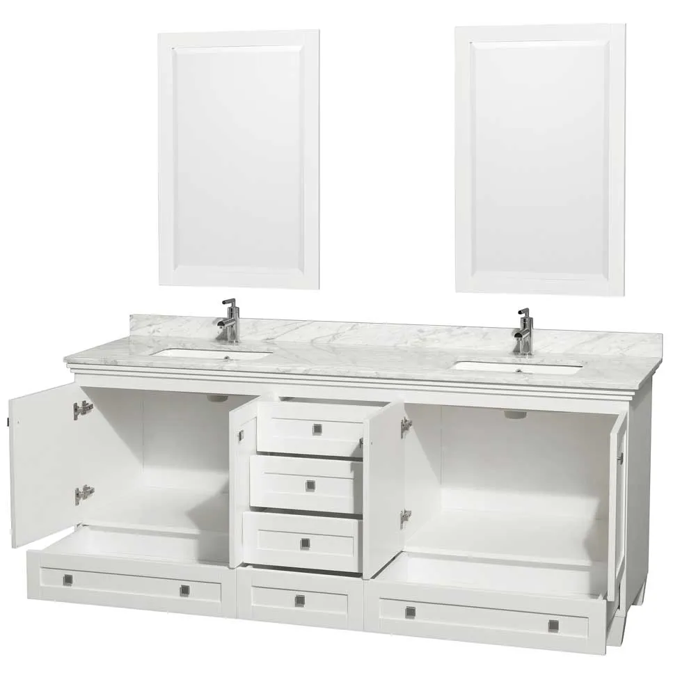 Acclaim 80 Inch Double Bathroom Vanity in White