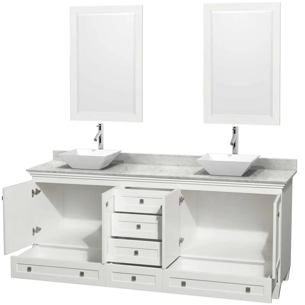 Acclaim 80 Inch Double Bathroom Vanity in White
