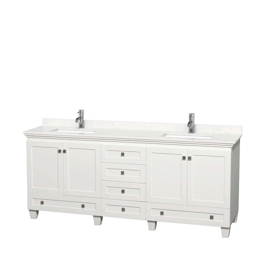 Acclaim 80 Inch Double Bathroom Vanity in White