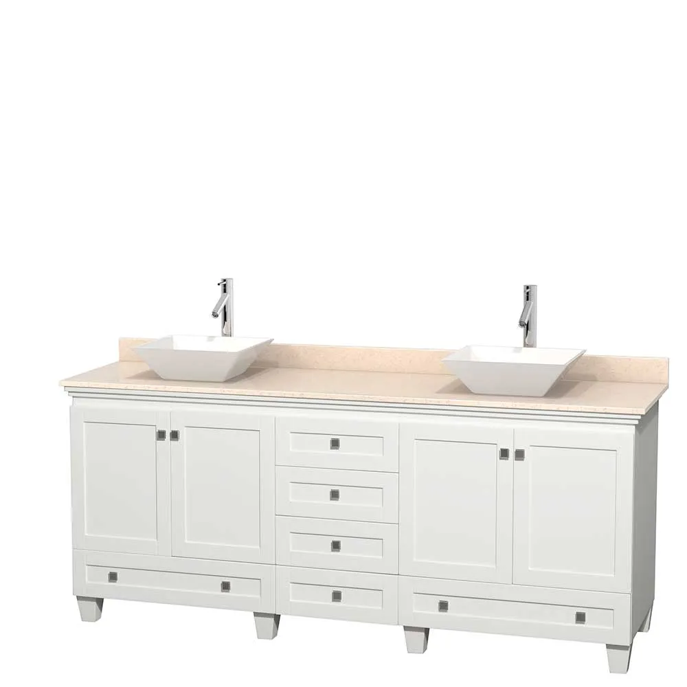 Acclaim 80 Inch Double Bathroom Vanity in White