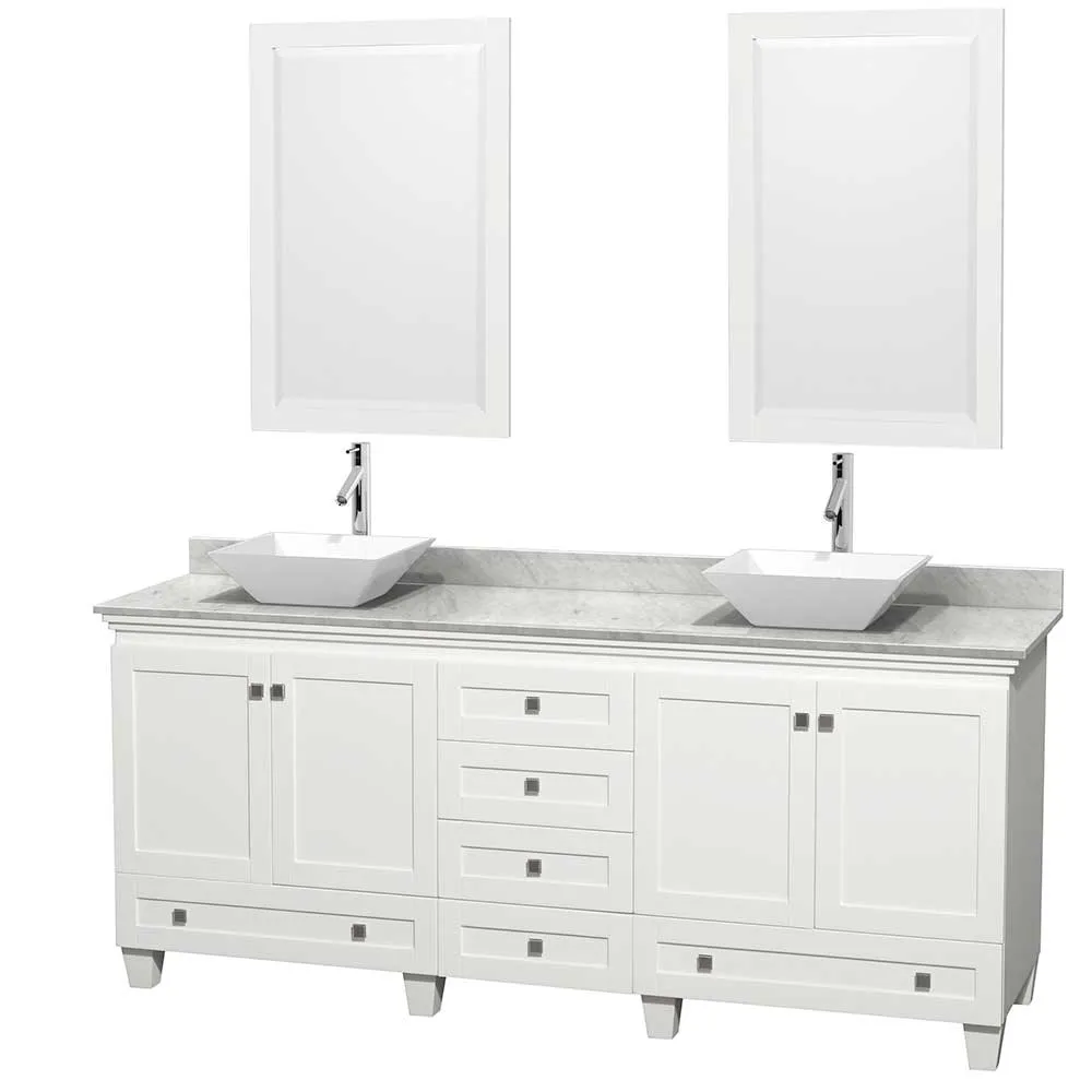 Acclaim 80 Inch Double Bathroom Vanity in White