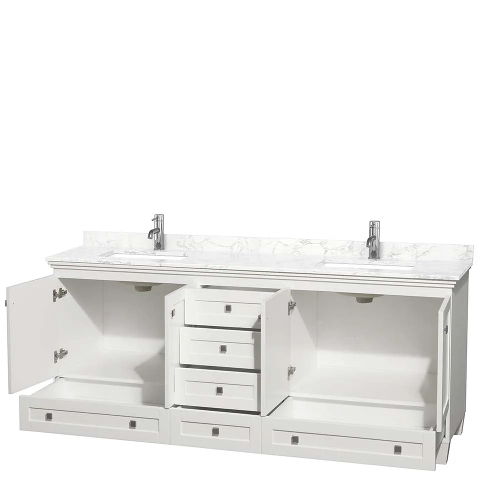 Acclaim 80 Inch Double Bathroom Vanity in White