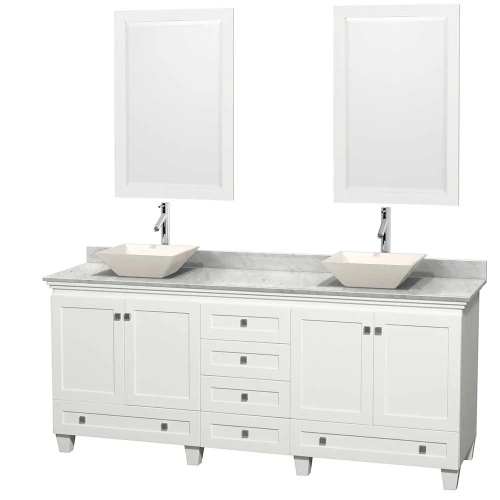 Acclaim 80 Inch Double Bathroom Vanity in White