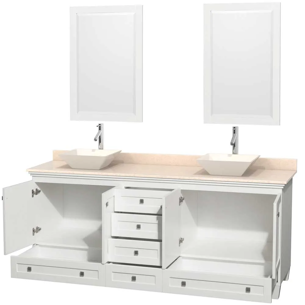 Acclaim 80 Inch Double Bathroom Vanity in White