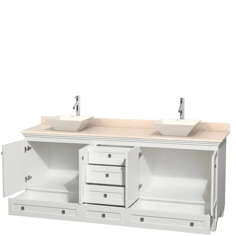 Acclaim 80 Inch Double Bathroom Vanity in White