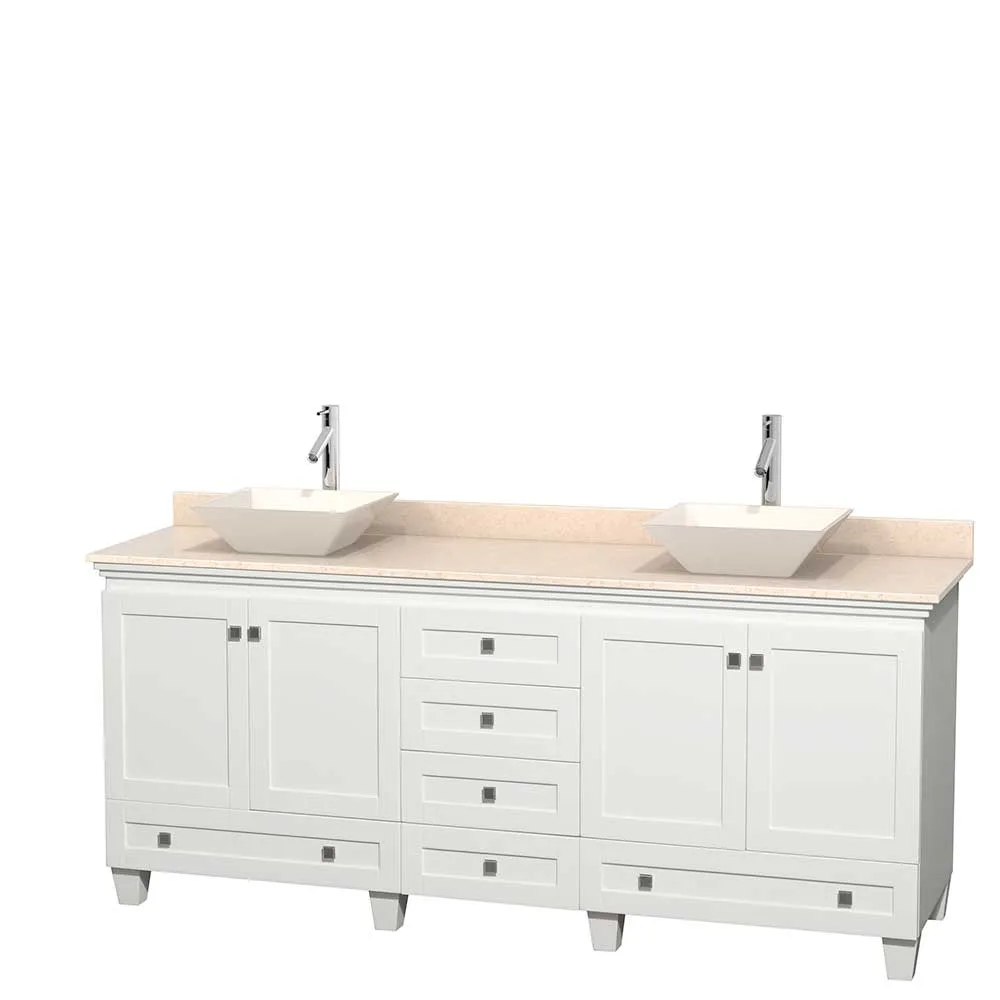 Acclaim 80 Inch Double Bathroom Vanity in White