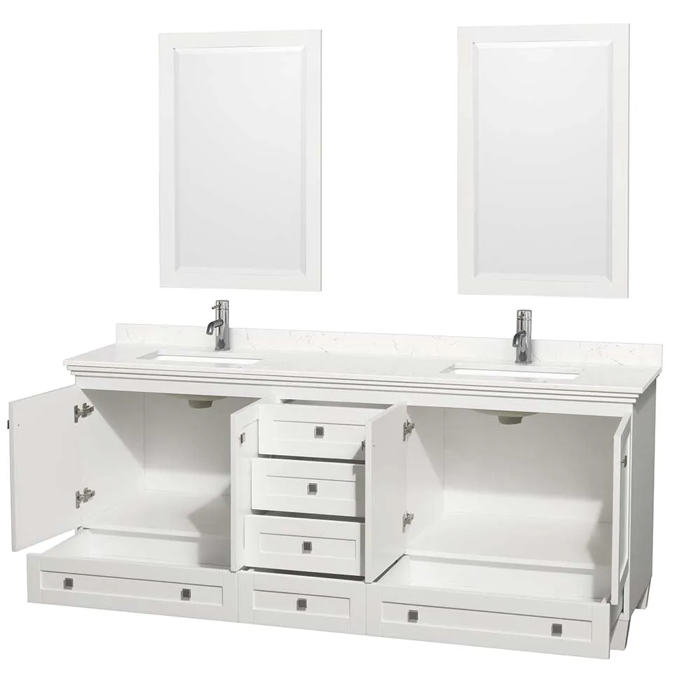 Acclaim 80 Inch Double Bathroom Vanity in White