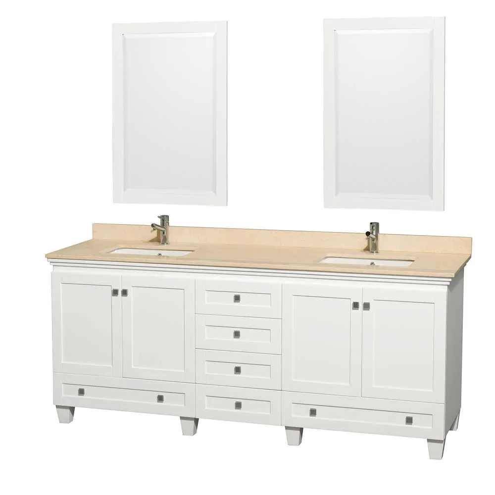 Acclaim 80 Inch Double Bathroom Vanity in White