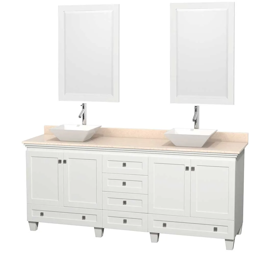 Acclaim 80 Inch Double Bathroom Vanity in White