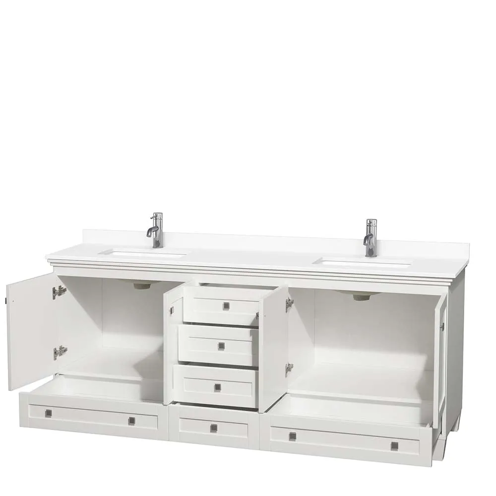 Acclaim 80 Inch Double Bathroom Vanity in White