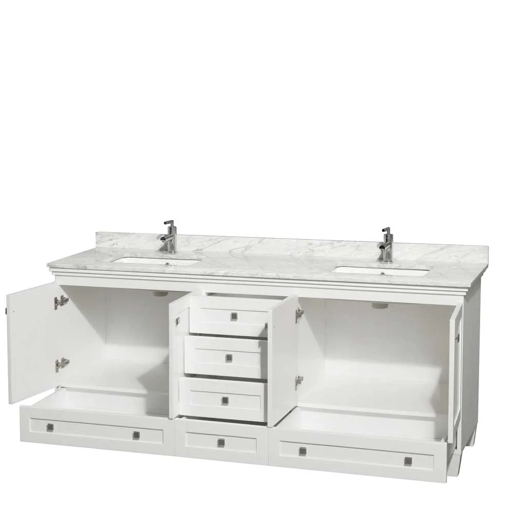Acclaim 80 Inch Double Bathroom Vanity in White