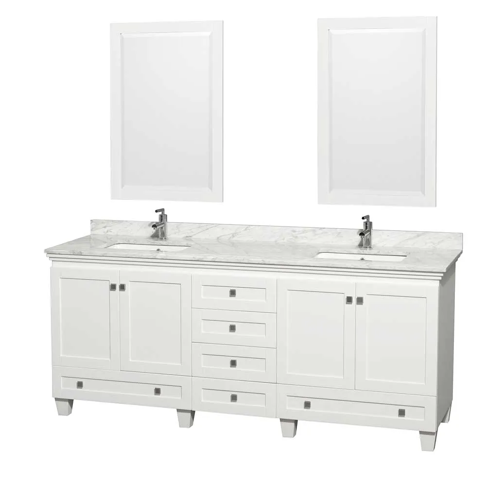 Acclaim 80 Inch Double Bathroom Vanity in White