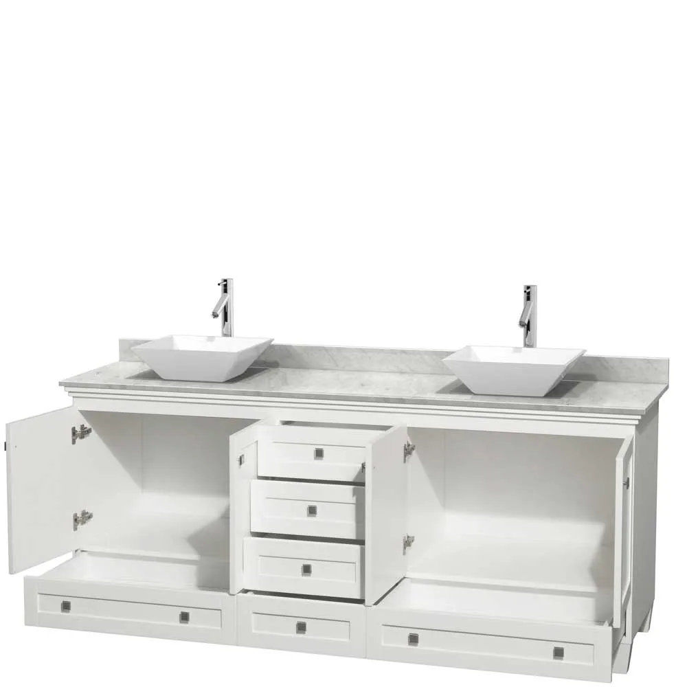 Acclaim 80 Inch Double Bathroom Vanity in White