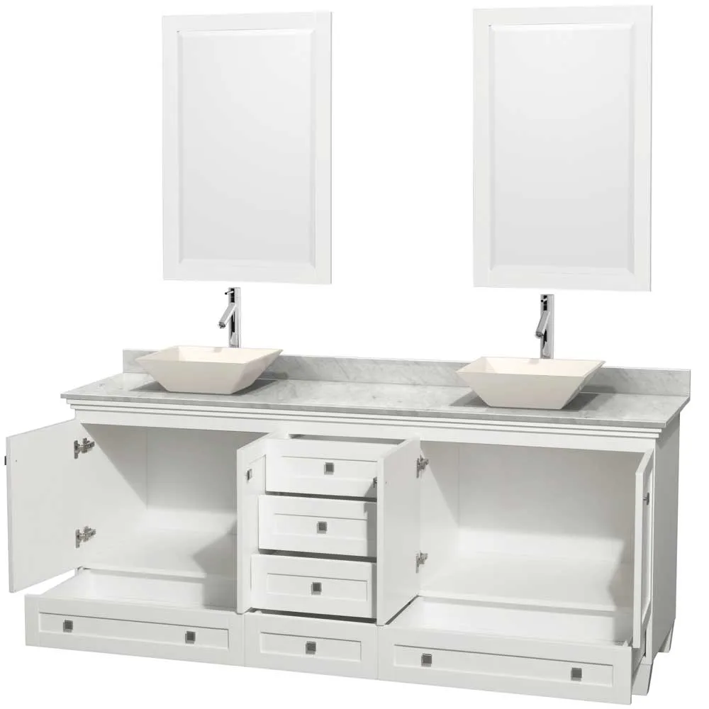 Acclaim 80 Inch Double Bathroom Vanity in White