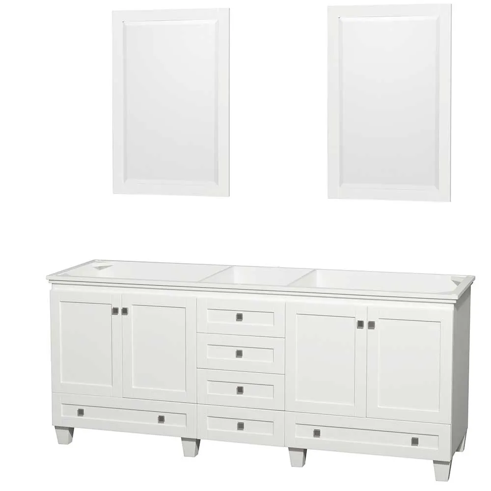 Acclaim 80 Inch Double Bathroom Vanity in White