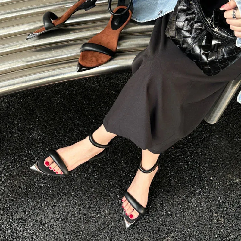 ADVBRIDGE  -  Sandals Women 2025 Simple Style One-strap Sandals FOr Girls Women Casual Slides Back Zip Cover Flat Wedges Heels Shoes Sandalias