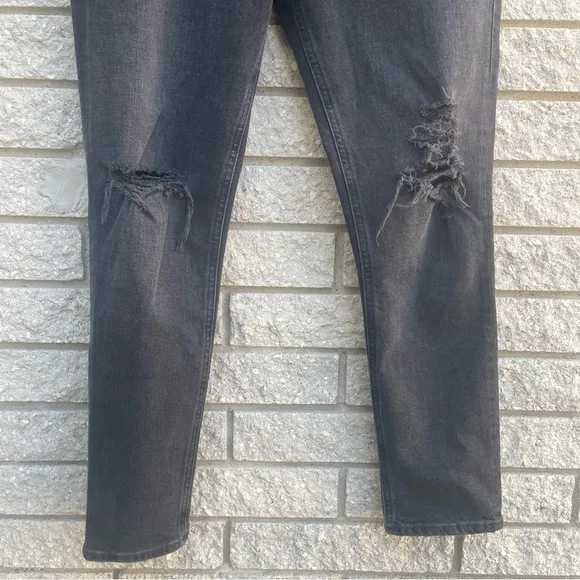 AGOLDE Nico High Rise Ankle Skinny Jeans Cassette Black Distressed Size 30 12