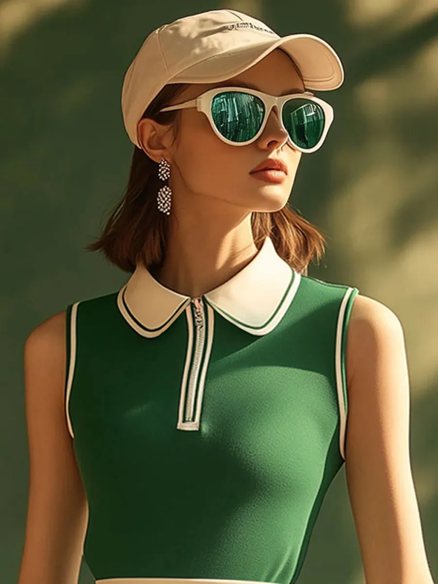Annie™ | Green Sleeveless Mini Dress