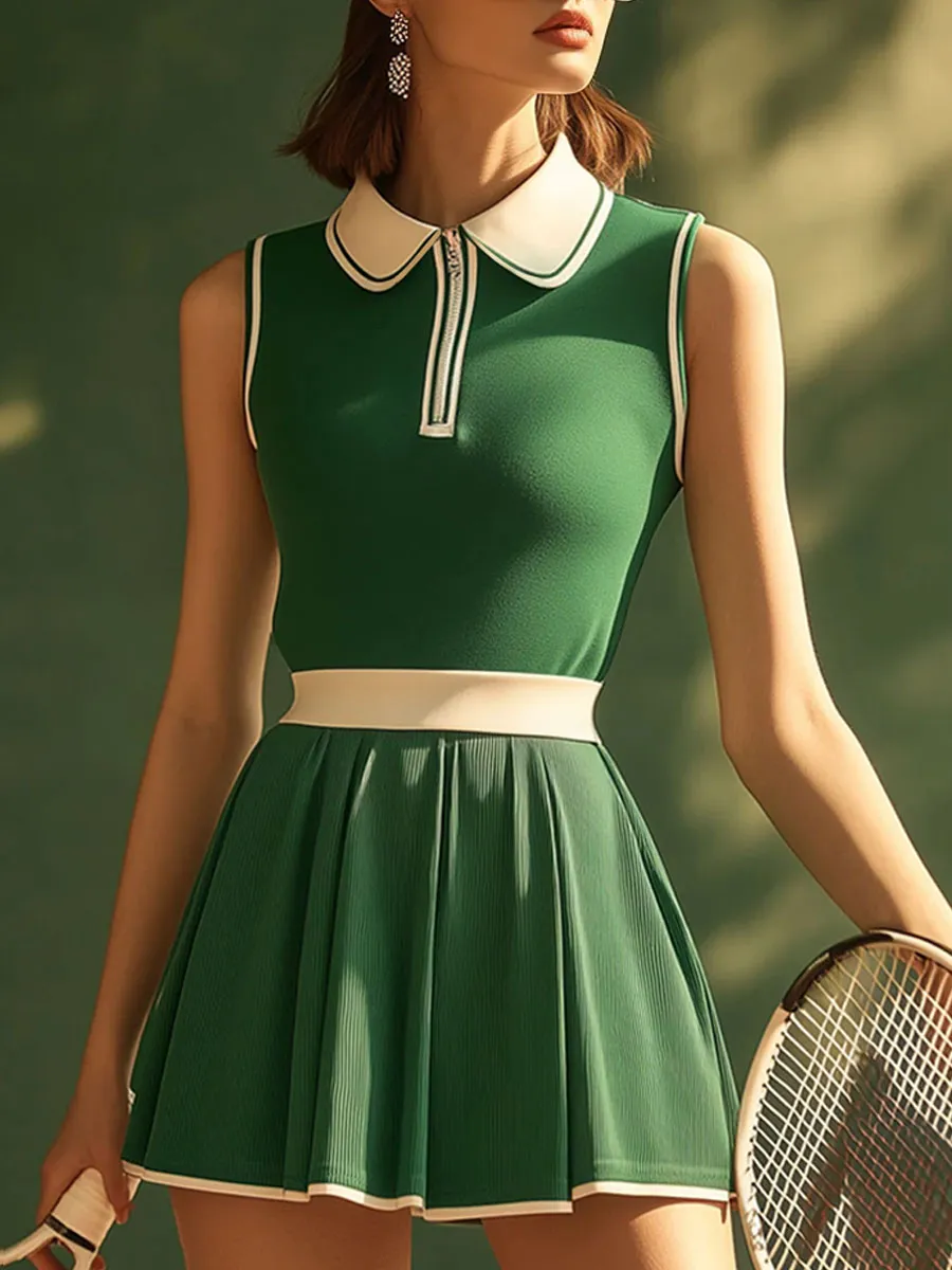 Annie™ | Green Sleeveless Mini Dress