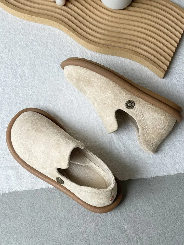 Babakud Women Minimalist Soft Sole Suede Flats Casual Slip-Ons