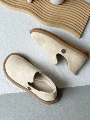 Babakud Women Minimalist Soft Sole Suede Flats Casual Slip-Ons