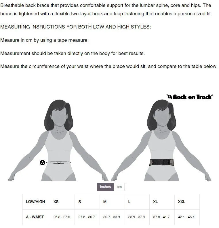 Back on Track Air Back Brace - High