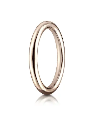 Benchmark 14K Rose Gold 2.5mm Comfort-Fit High Polished Round Carved Design Wedding Band Ring