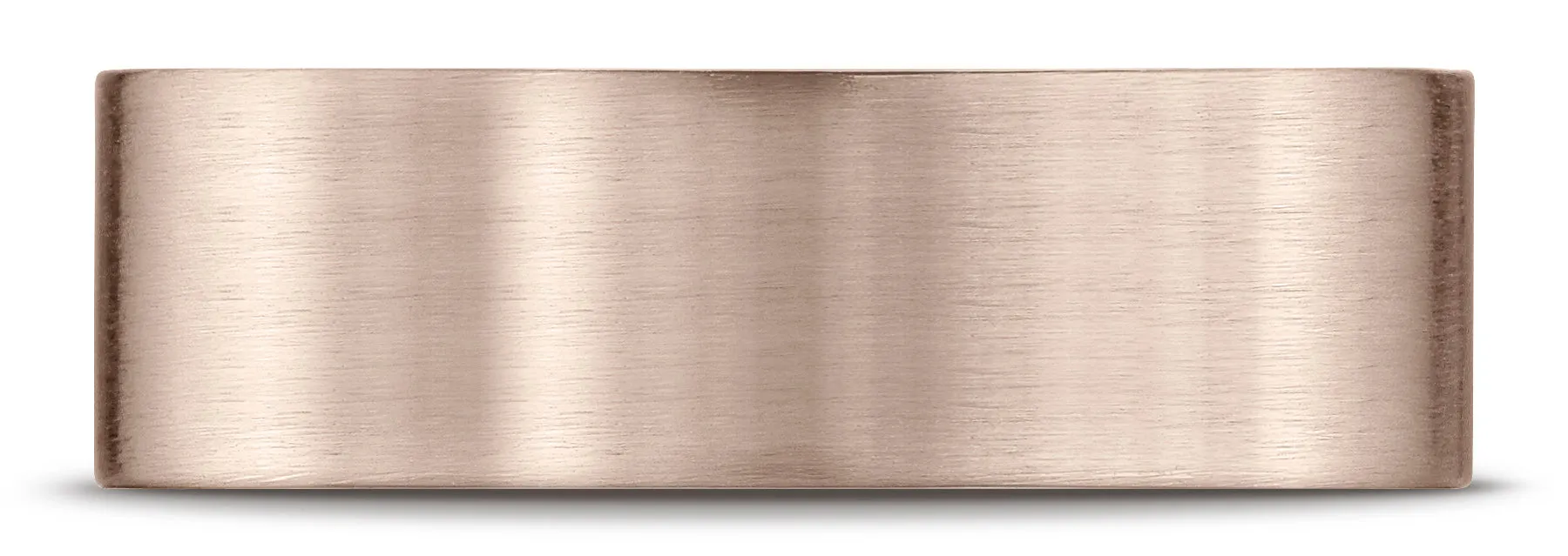 Benchmark 14k Rose Gold 7mm Comfort-Fit Satin-Finished Carved Design Band, (Sizes 4-15)