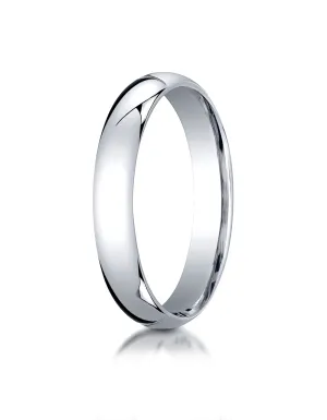 Benchmark 14K White Gold 4mm Slightly Domed Super Light Comfort-Fit Wedding Band Ring (Sizes 4 - 15 )