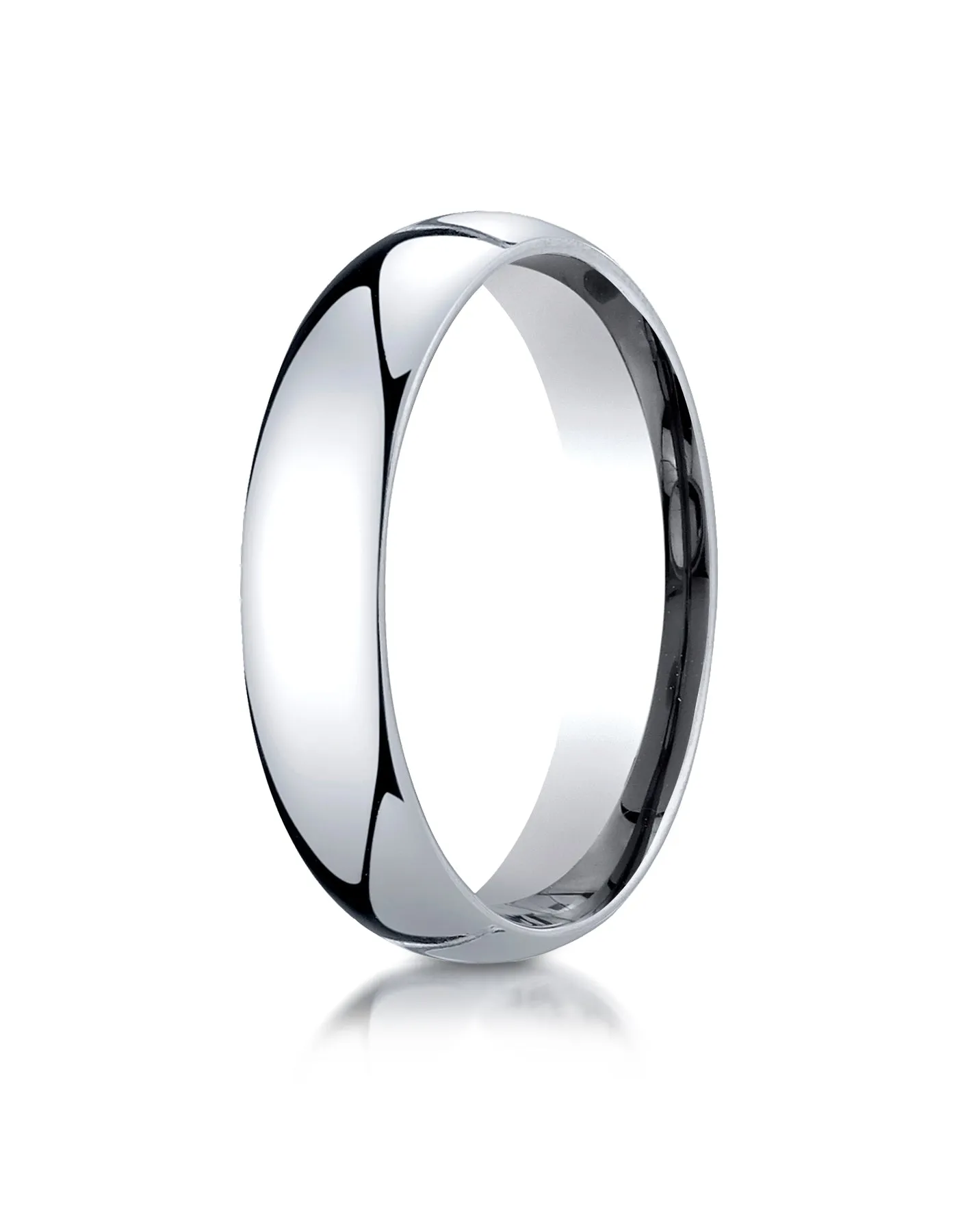 Benchmark 14K White Gold 5mm Slightly Domed Super Light Comfort-Fit Wedding Band Ring (Sizes 4 - 15 )