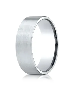 Benchmark 14k White Gold 7mm Comfort-Fit Satin-Finished Carved Design Band, (Sizes 4-15)