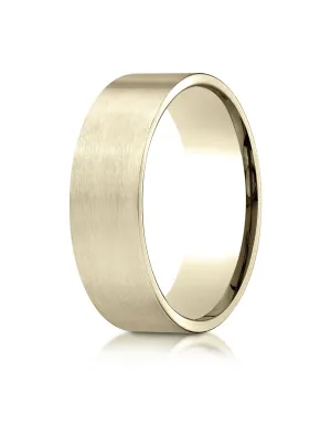 Benchmark 14k Yellow Gold 7mm Comfort-Fit Satin-Finished Carved Design Band, (Sizes 4-15)