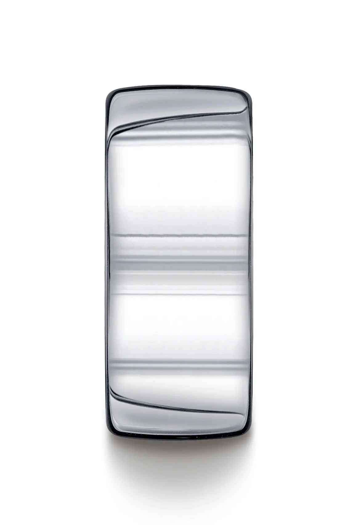 Benchmark Argentium Silver 10mm Comfort-Fit High Polished Design Wedding Band Ring, (Sizes 8 - 15)