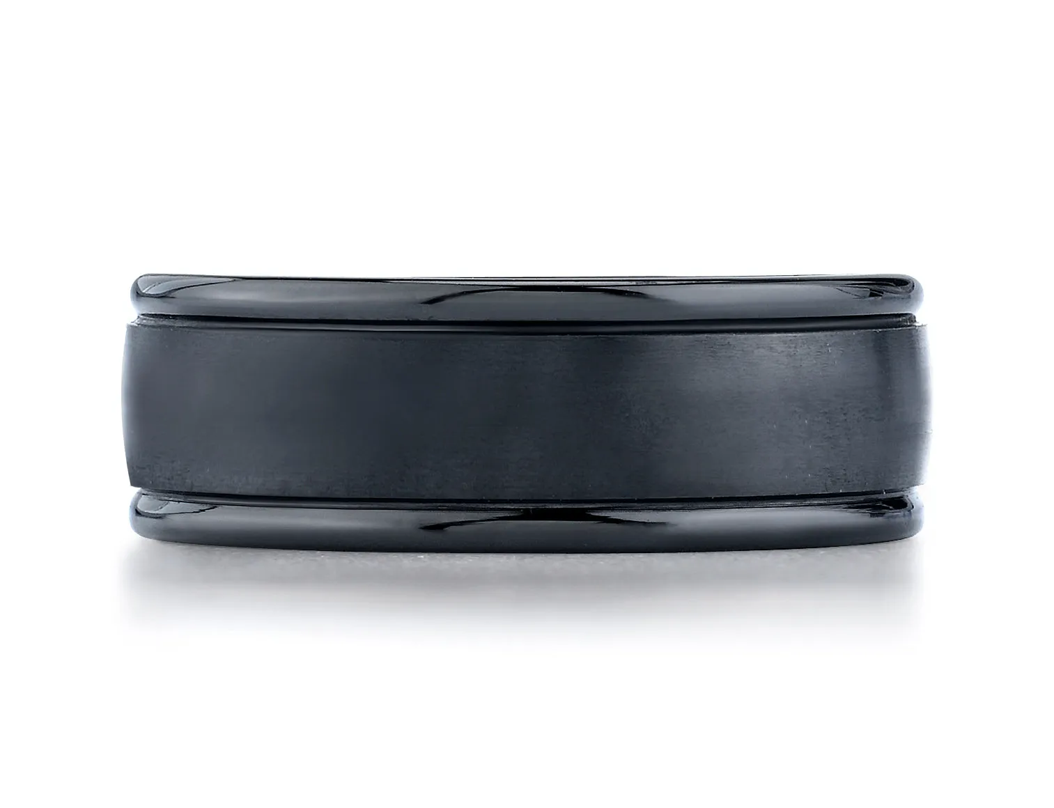 Benchmark Ceramic 8mm Comfort-Fit Satin-Finished Round Edge Design Wedding Band Ring, (Sizes 6 - 14)