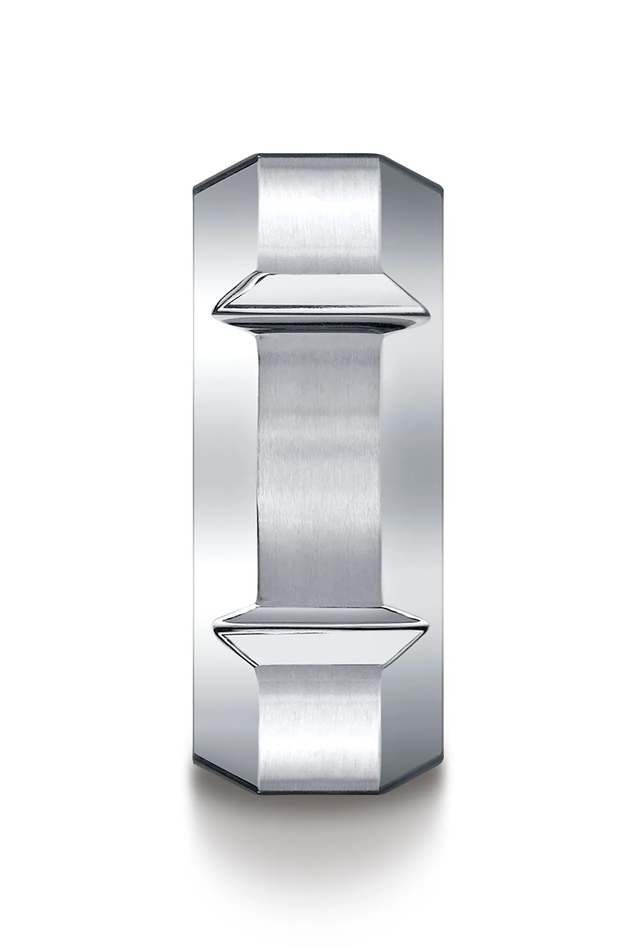 Benchmark Cobaltchrome 10mm Comfort-Fit Satin-Finished, High Polished Grooves & Beveled Edge Design Ring