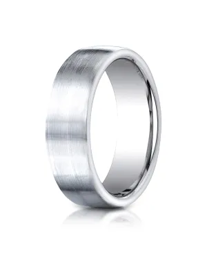 Benchmark Cobaltchrome 7.5mm Comfort-Fit Satin-Finished Design Wedding Band Ring, (Sizes 6 - 14)