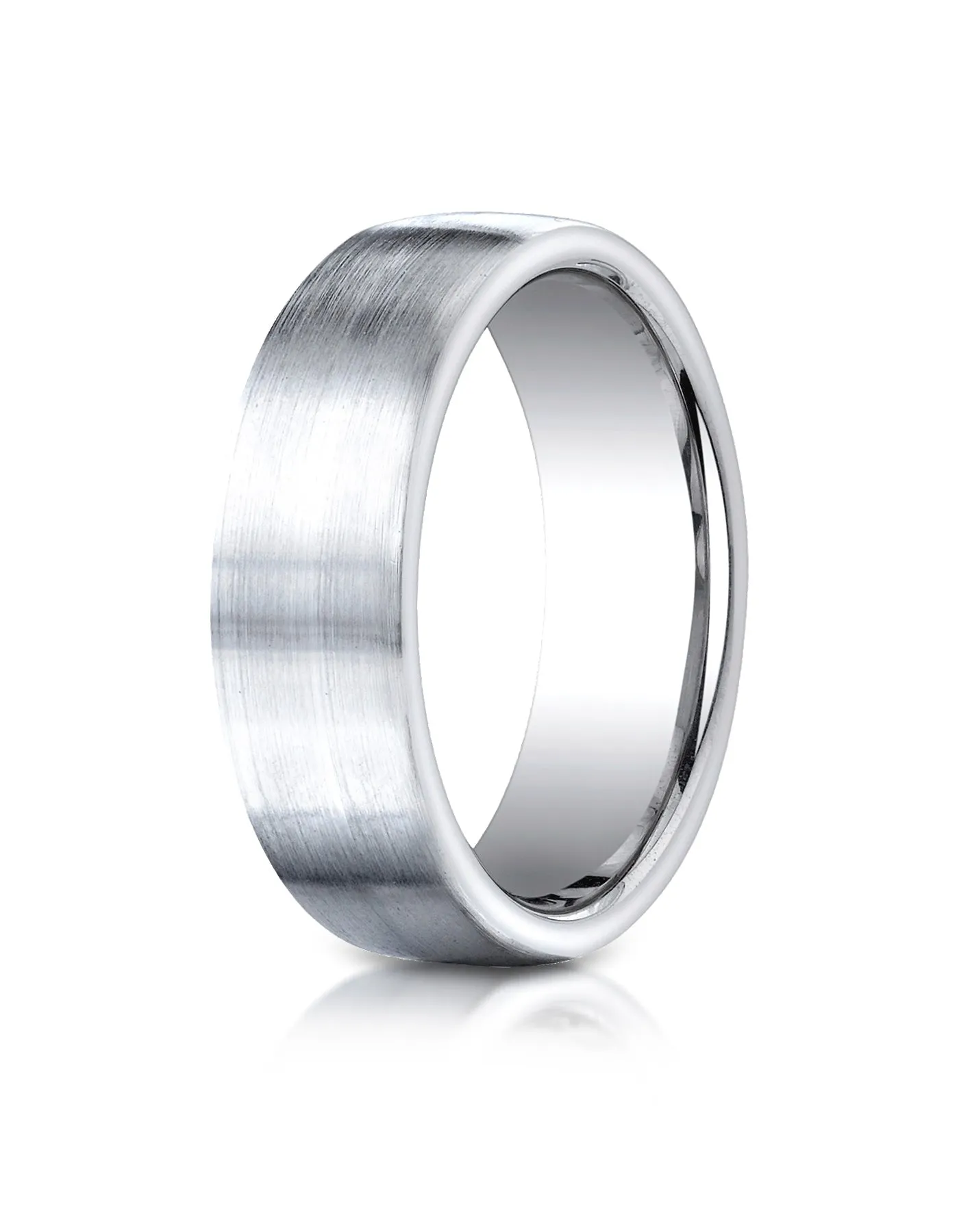 Benchmark Cobaltchrome 7.5mm Comfort-Fit Satin-Finished Design Wedding Band Ring, (Sizes 6 - 14)