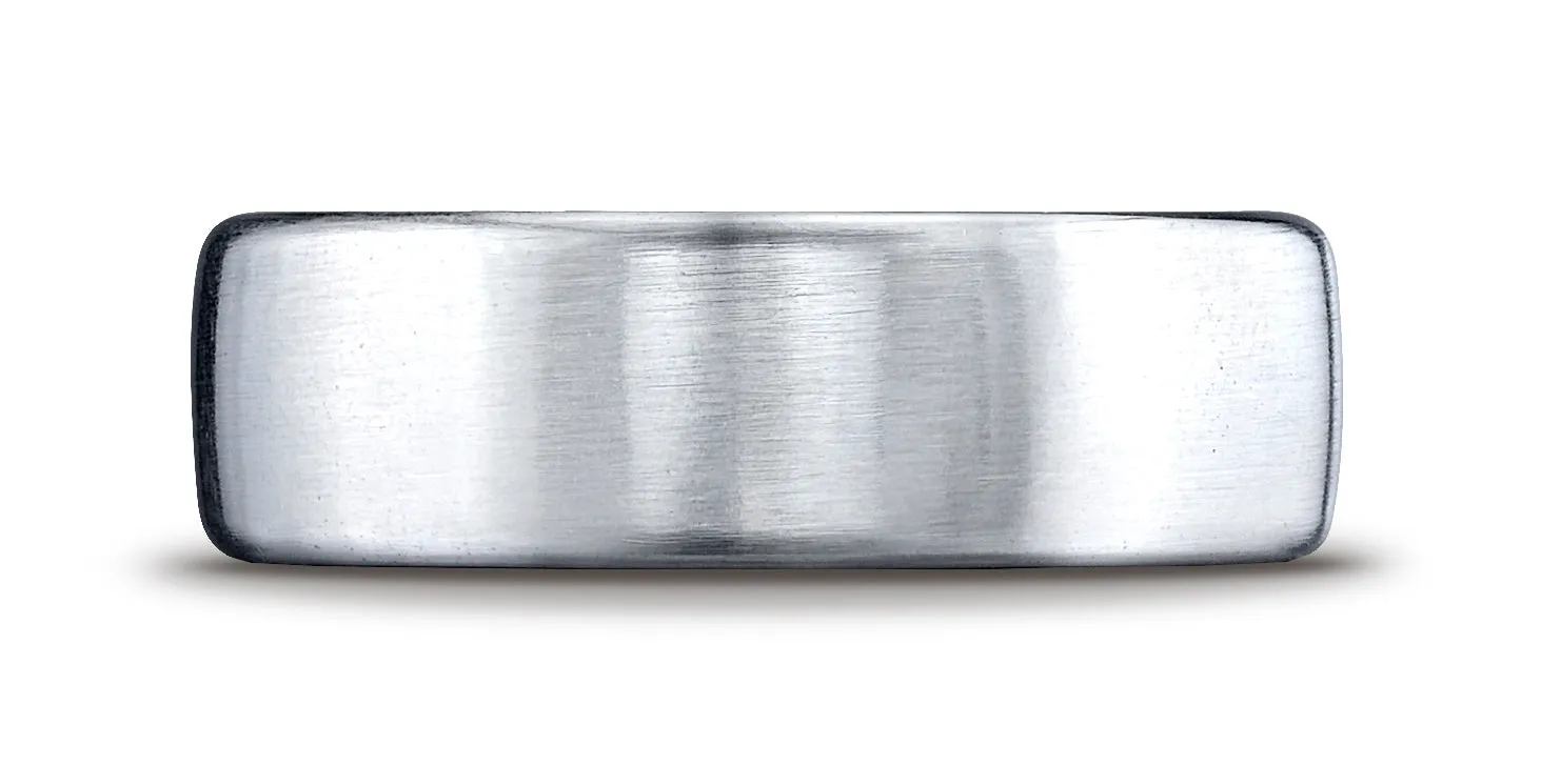 Benchmark Cobaltchrome 7.5mm Comfort-Fit Satin-Finished Design Wedding Band Ring, (Sizes 6 - 14)