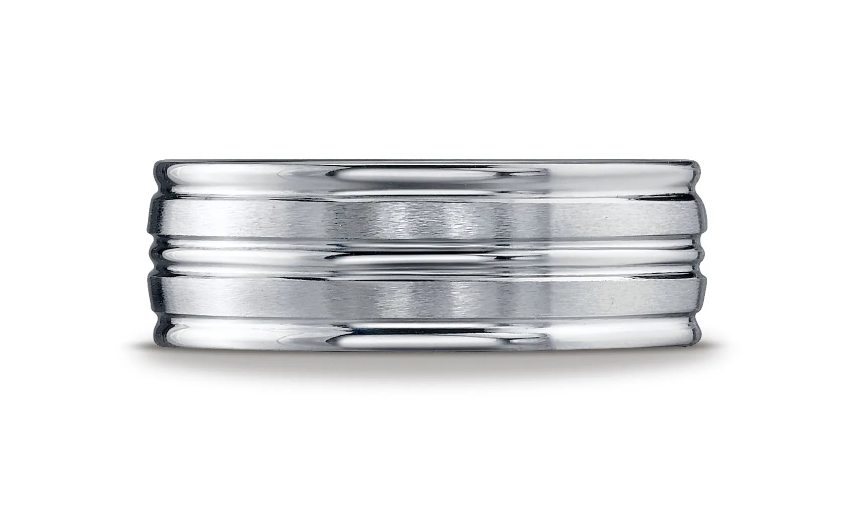 Benchmark Cobaltchrome 8mm Comfort-Fit with High Polished Center & Round Edge Design Wedding Band Ring