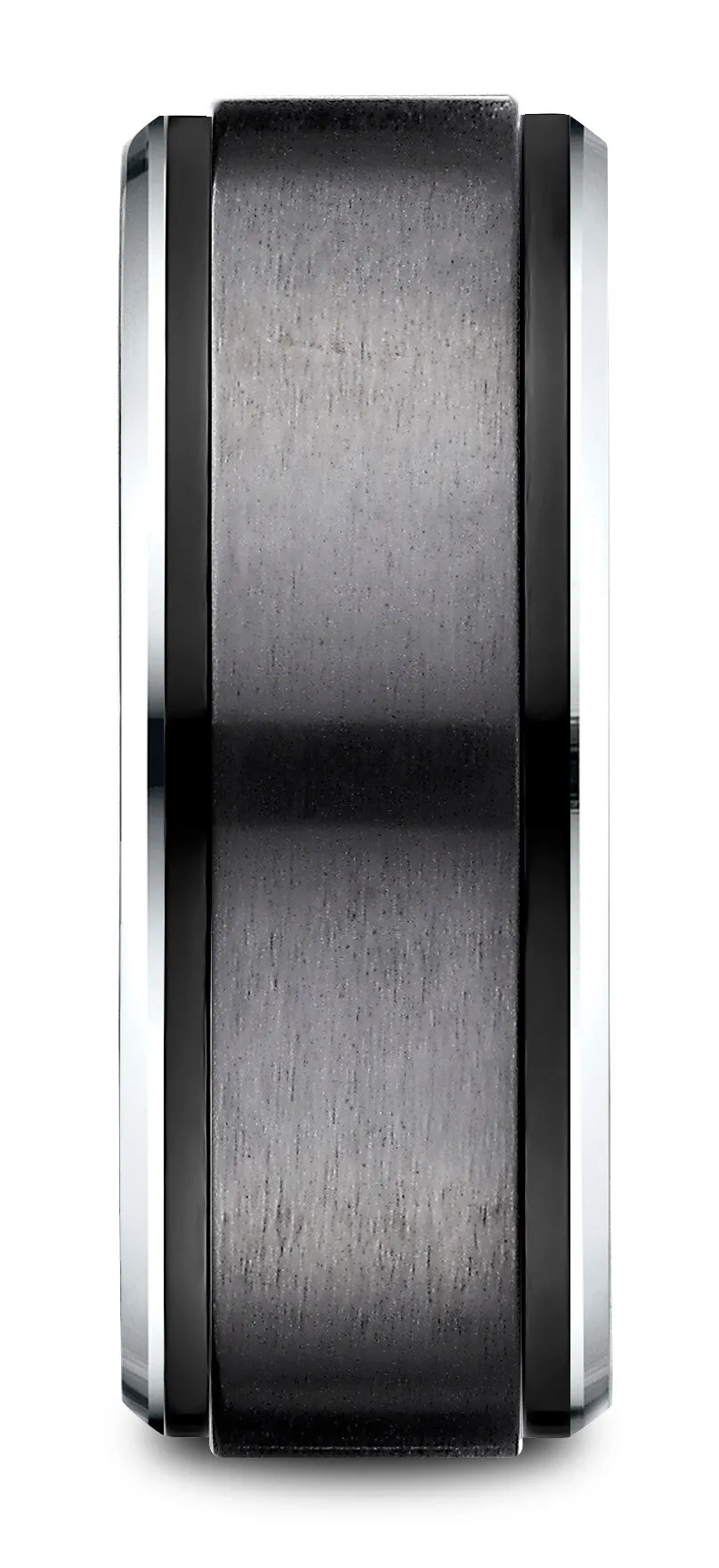 Benchmark Cobaltchrome 9mm Comfort-Fit Satin-Finished Stair-Step Edge Design Ring, (Sizes 6-14)